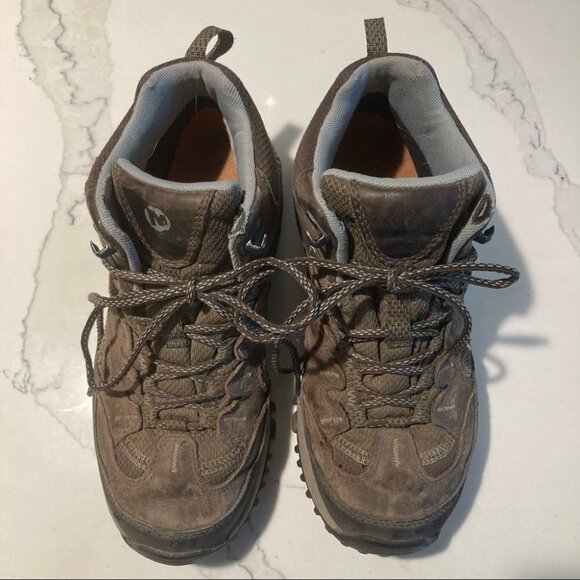 MERRELL  Sz 6.5 Leather Hiking Lace Up Grip Sole Boots - Picture 2 of 16